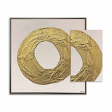 O of XO- With Hand-laid Plaster and Acrylic Paint