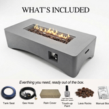 56' Propane Fire Pit Table - Rectangular Outdoor Gas Fire Pit