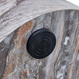 Simple Grey Marble Textured Cylindrical Coffee Table