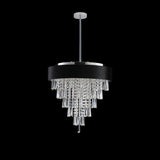 18-inch Modern Crystal Chandelier with Black Velvet Shade