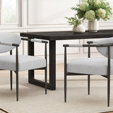 Modern Dining Chairs Set of 2 with Bronze Iron Frame