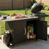 K&K 76.6' Outdoor Grill Cart with Storage Cabinet