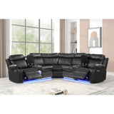 Power Reclining Sectional Sofa with Bluetooth Speakers – Black, Dark Gray, Beige