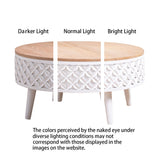 Round Coffee Table with Lift-Top Storage