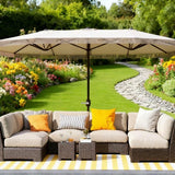 Extra Large Outdoor Umbrella with Fringe and Crank Handle