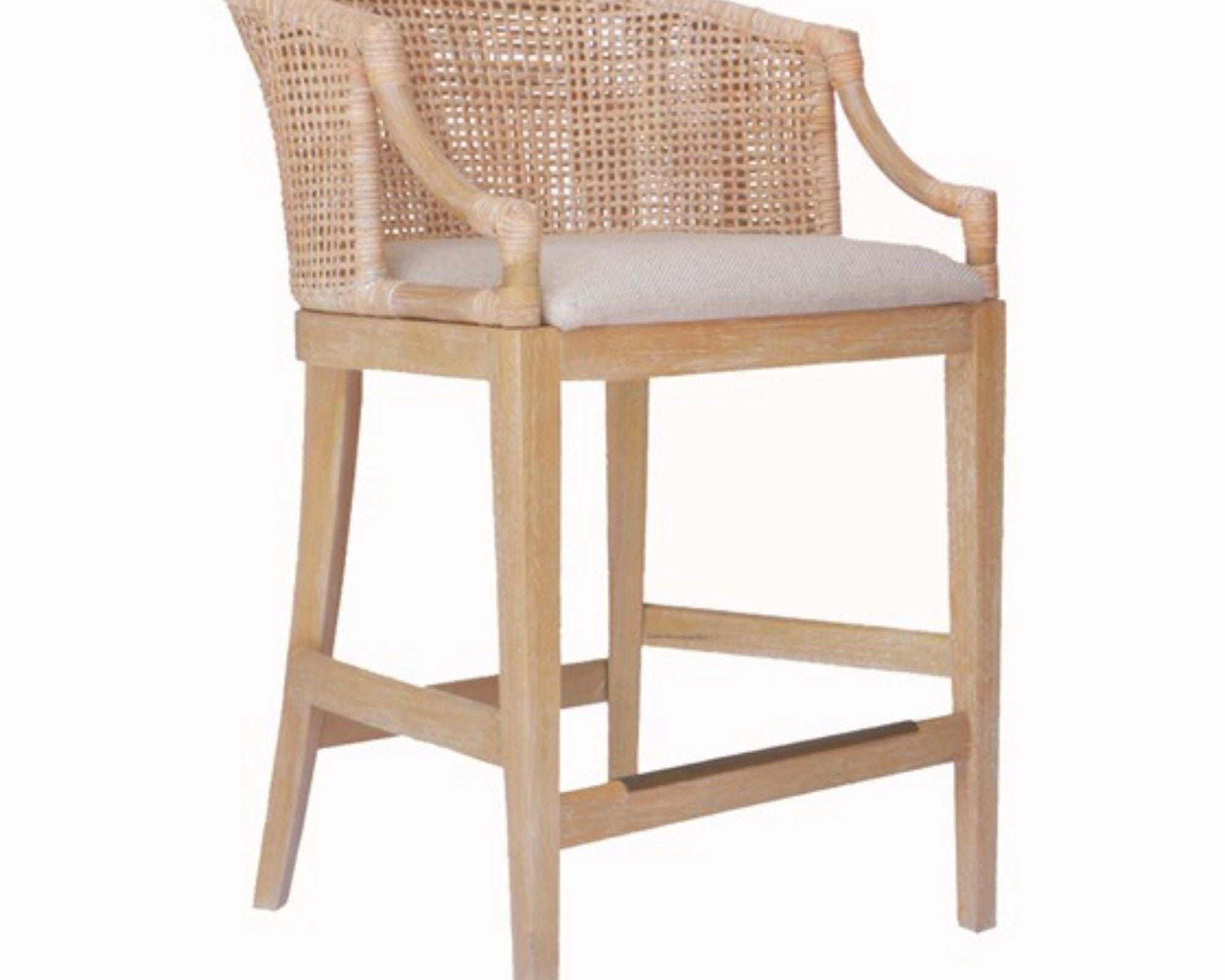 Casual Handcrafted Rattan Counter Stool
