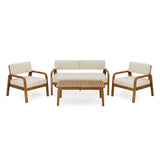 4-Pieces Outdoor Sofa Set with Cushions