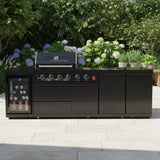 4-Burner Deluxe Stainless Steel Propane Gas Outdoor Kitchen Barbecue Island Grill