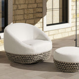 Willow - Round Upholstered Patio Ottoman