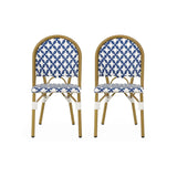Chic French Bistro Chair With Durable Rattan And Aluminum Frame