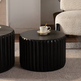 Black Scalloped Round Coffee Table Set