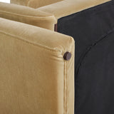 Mason 85' Arched Arm Sofa, Camel Brown Beige Performance Velvet