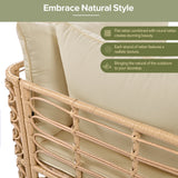 7 Pieces Outdoor Patio Furniture, All-Weather Rattan Sectional Sofa Set