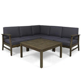 Perla 6-Piece Dark Grey Outdoor Sofa Set
