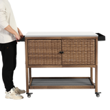 Outdoor Wicker Bar Cart