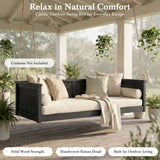 TOPMAX Outdoor Classic Solid Wood Twin Size Swing Bed