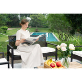 4 Piece Patio Furniture Set With Acacia Wood Table Top