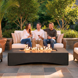 56" Propane Fire Pit Table, Rectangular Outdoor Gas Fire Pit