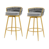 Modern Low Back Upholstered Counter Height Bar Stools (Set of 2)