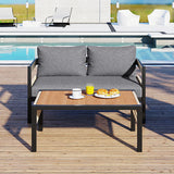 U_Style Multi-Person Outdoor Iron Sofa Set with Table