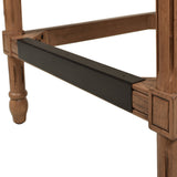 Armless Bar Stool with Nailhead Trim and Rattan High Back