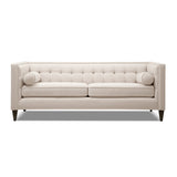 Jack 84' Modern Tuxedo Tufted Sofa, Sky Neutral Beige Polyester