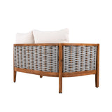 Outdoor Unique Tub Design 4-Seat Sofa Set with Woven Rope