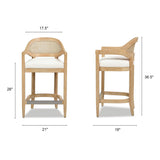 Americana - Mid-Century Modern Cane Back Counter Stool
