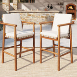 Outdoor Counter Height Bar Stools Set of 2 with Cushions