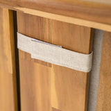 Riviera Outdoor Chaise Lounge with Wheels, Acacia Wood Frame (Set of 2)