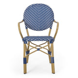 Outdoor PE Rattan and Aluminum 3 Piece French Bistro Set
