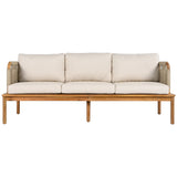 Outdoor 4-piece Acacia Wood and Rope Patio Sofa Set