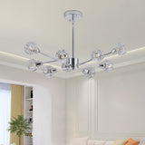 28" Modern Crystal Chandelier With 9 Lights
