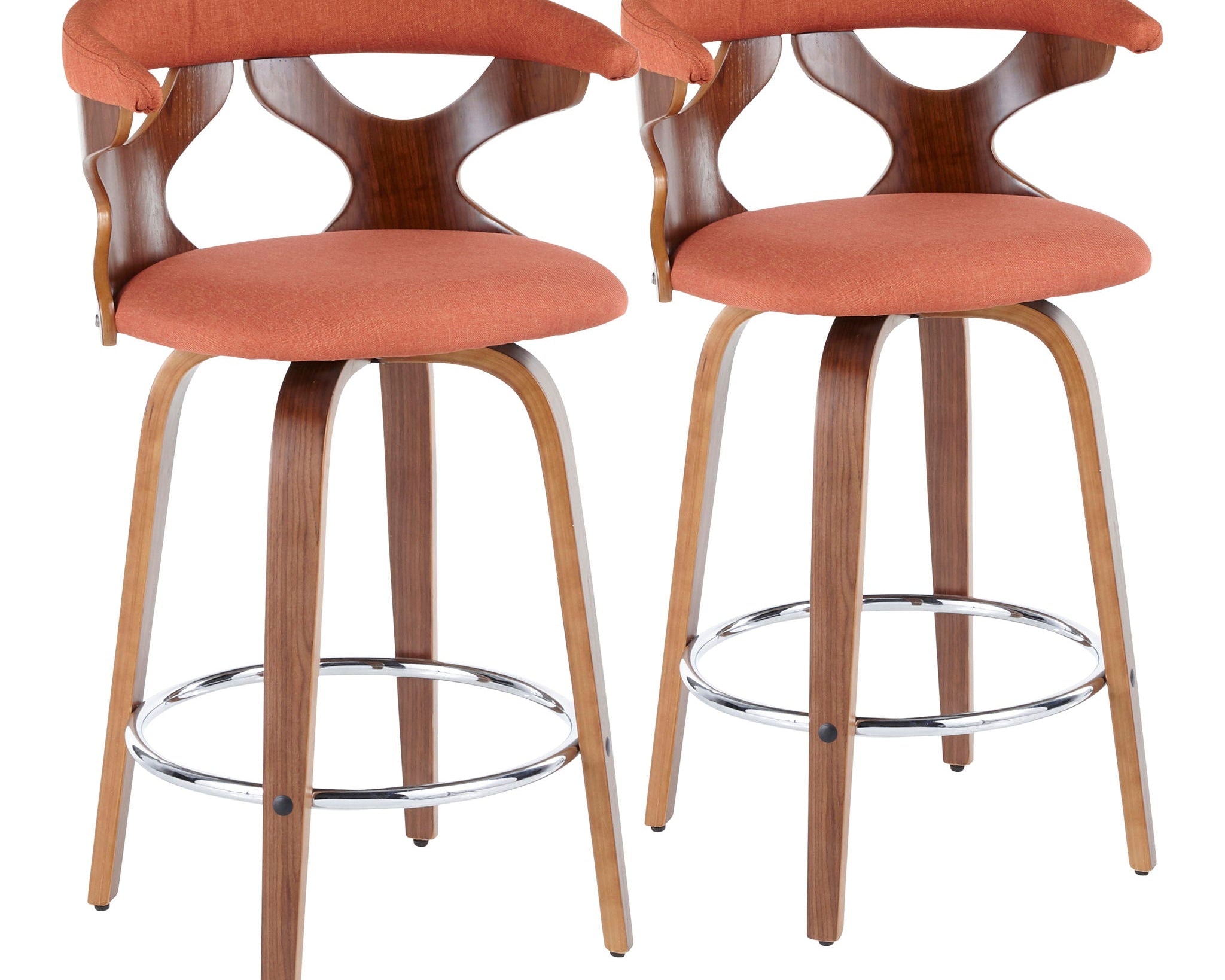 Gardenia - Mid Century Modern Fixed Height Counter Stool With Swivel (Set of 2)