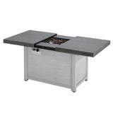 Extendable Rectangle Aluminum Alloy Fire Pit Table, 50,000 BTU