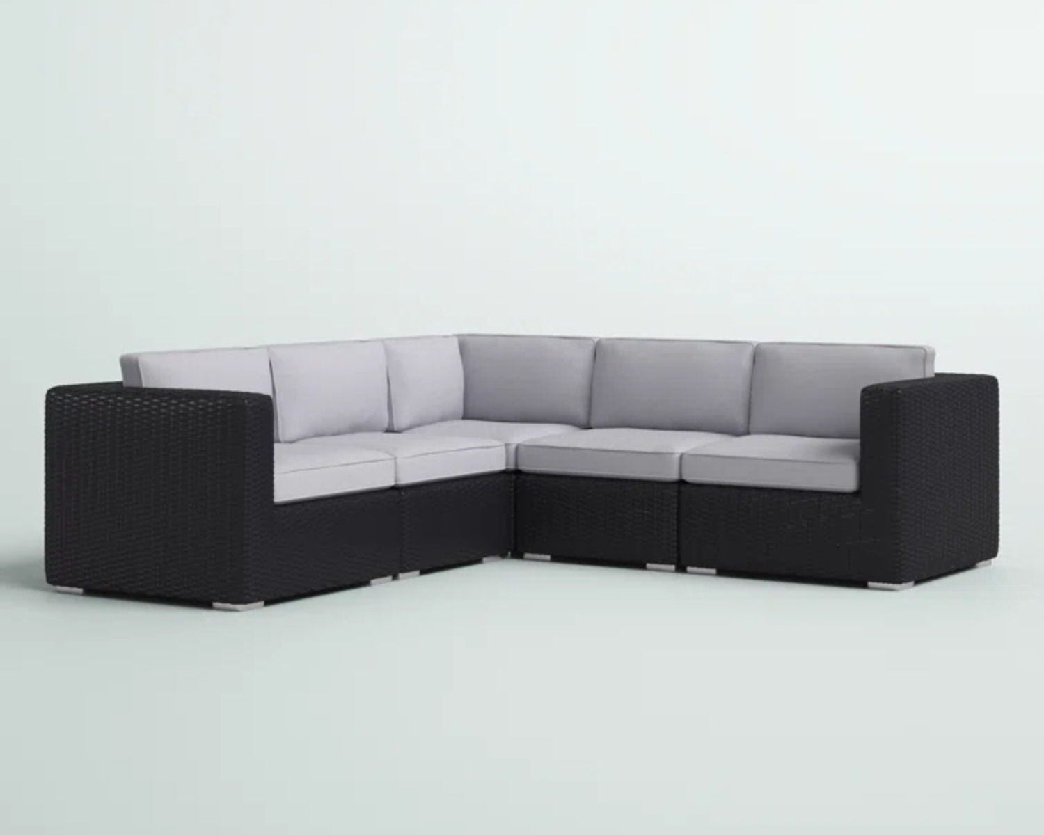 Luxurious Wicker Patio Sectional With Weather Resistant Sunbrella Cushions