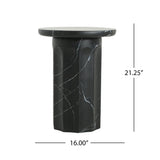Outdoor Lightweight Concrete Marble Effect Side Table
