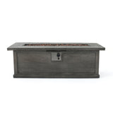 Transitional Rectangular Outdoor Propane Fire Pit With 50,000 BTU