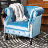 Celestialis Upholstered Club Chair with Tub Design and Rolled Recessed Armrests
