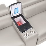 Nova Modern Style Sectional with Console, Wedge, and Bluetooth