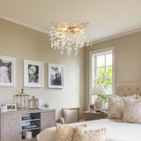 6-Light Chandelier Crystal Ceiling Lamp - Gold Finish