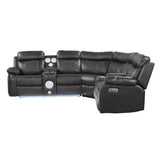 Power Reclining Sectional Sofa with Bluetooth Speakers – Black, Dark Gray, Beige