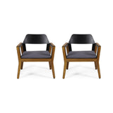 Soho - Transitional Style Outdoor Club Chair (Set of 2) With Cushions - Teak