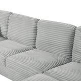 Upholstered U-Shaped Sectional Sofa with Movable Ottoman and Storage Pockets - Multiple Colors