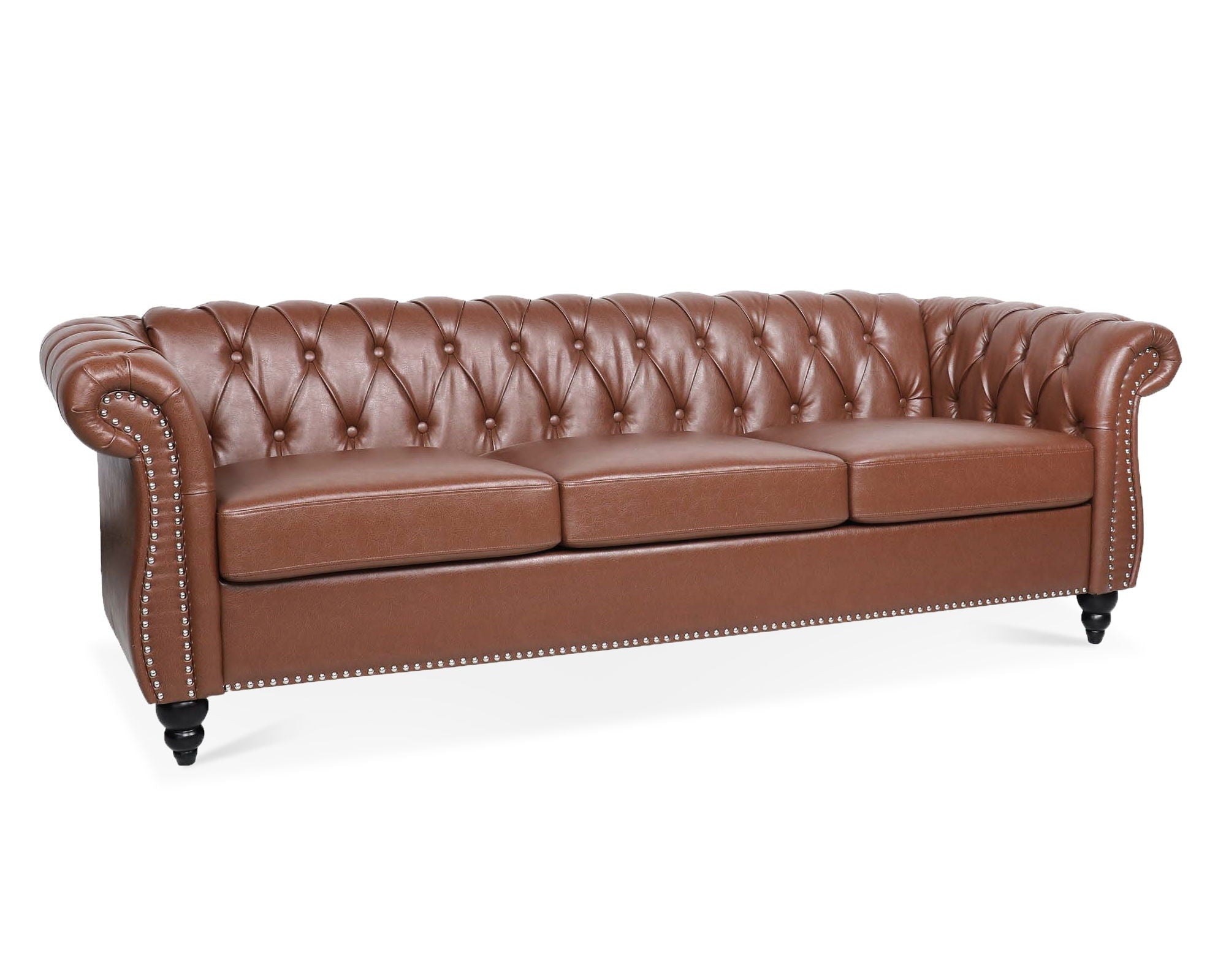 Rolled Arm Chesterfield 3 Seater Sofa