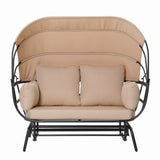 2-Person Outdoor Swing Chair with Adjustable Canopy