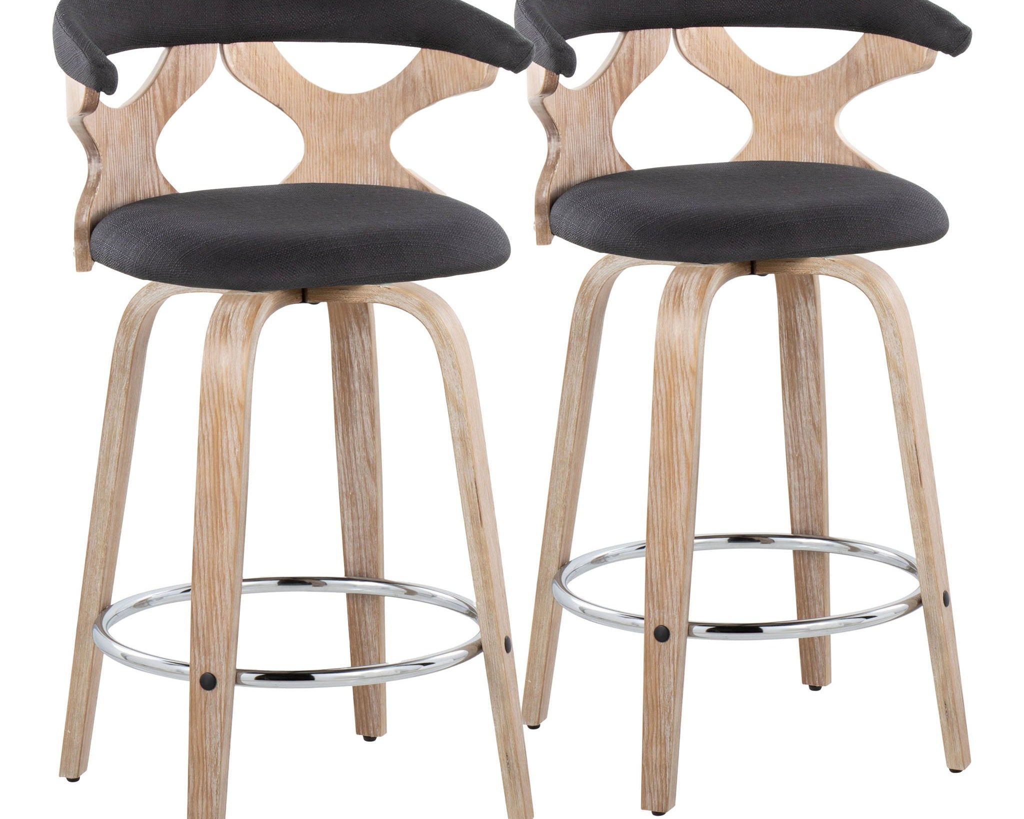 Gardenia - Mid Century Modern Fixed Height Counter Stool With Swivel (Set of 2)