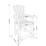 HDPE Bar Chair, Outdoor Tall Adirondack Chairs Set of 2