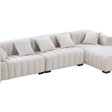 L-Shape Sectional Sofa with Deep Tufted Velvet Upholstered Right Chaise Modular Sofa