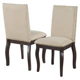 TREXM Set of 2 Dining Chairs with Nailhead (Espresso)